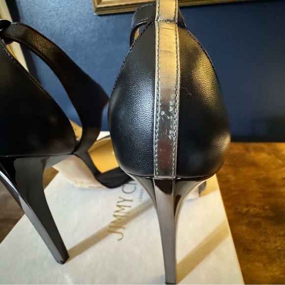 Jimmy Choo Dorsay Vinse 120 black/Anthracite strappy stiletto pumps size 37.5 - Picture 4 of 16